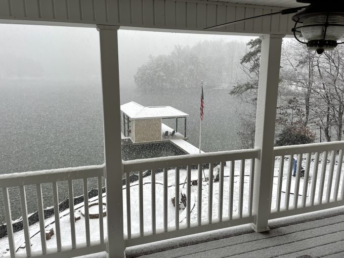 Snow at Smith Mountain Lake, Virginia