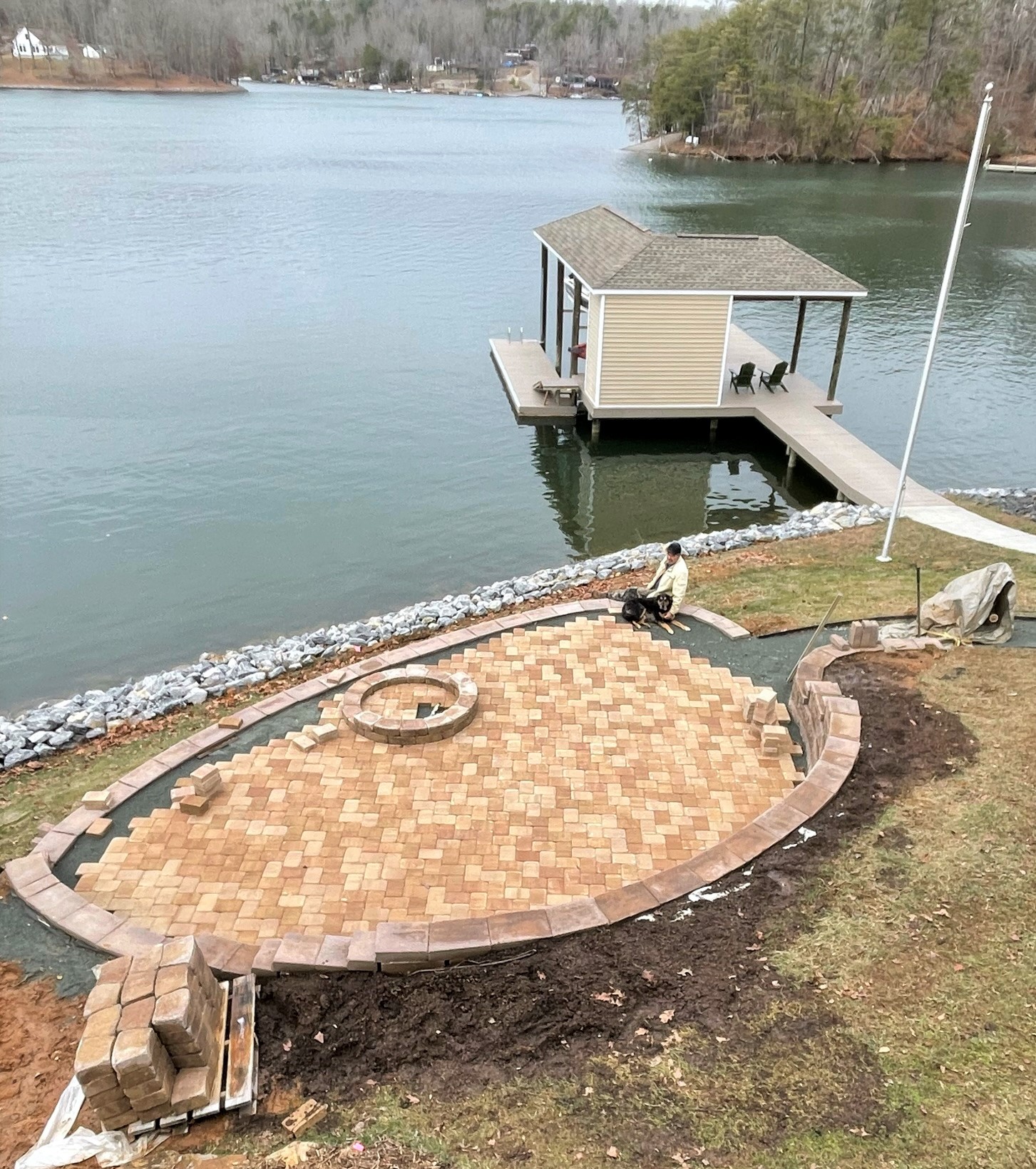 Building a Firepit at Smith Mountain Lake