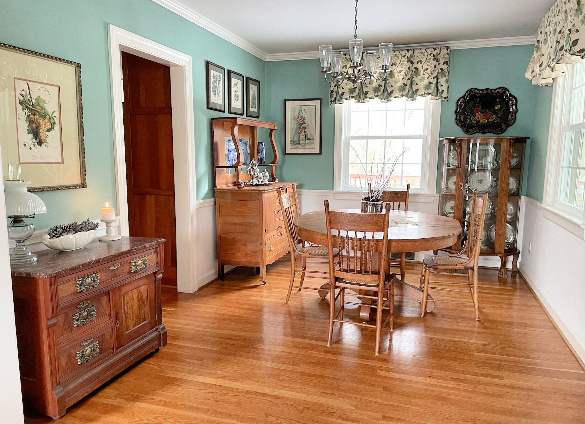 Dining Room Decorated for Winter