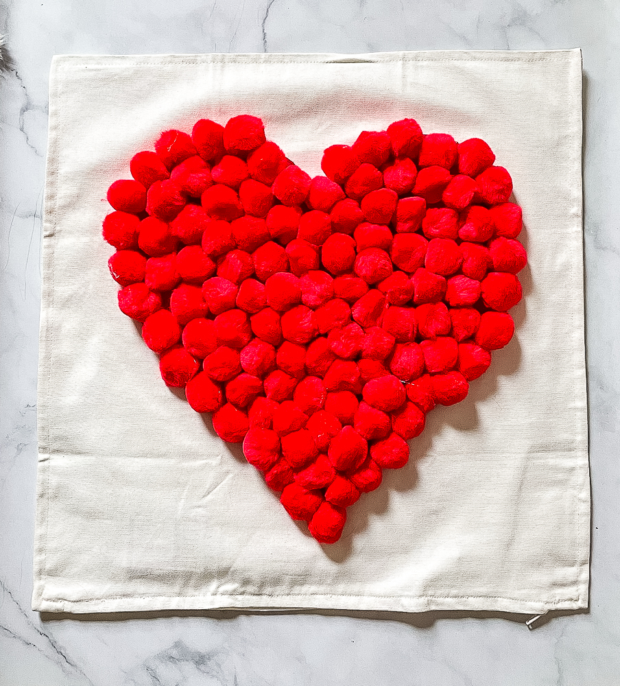 DIY Pom Pom Valentine's Day Pilllow